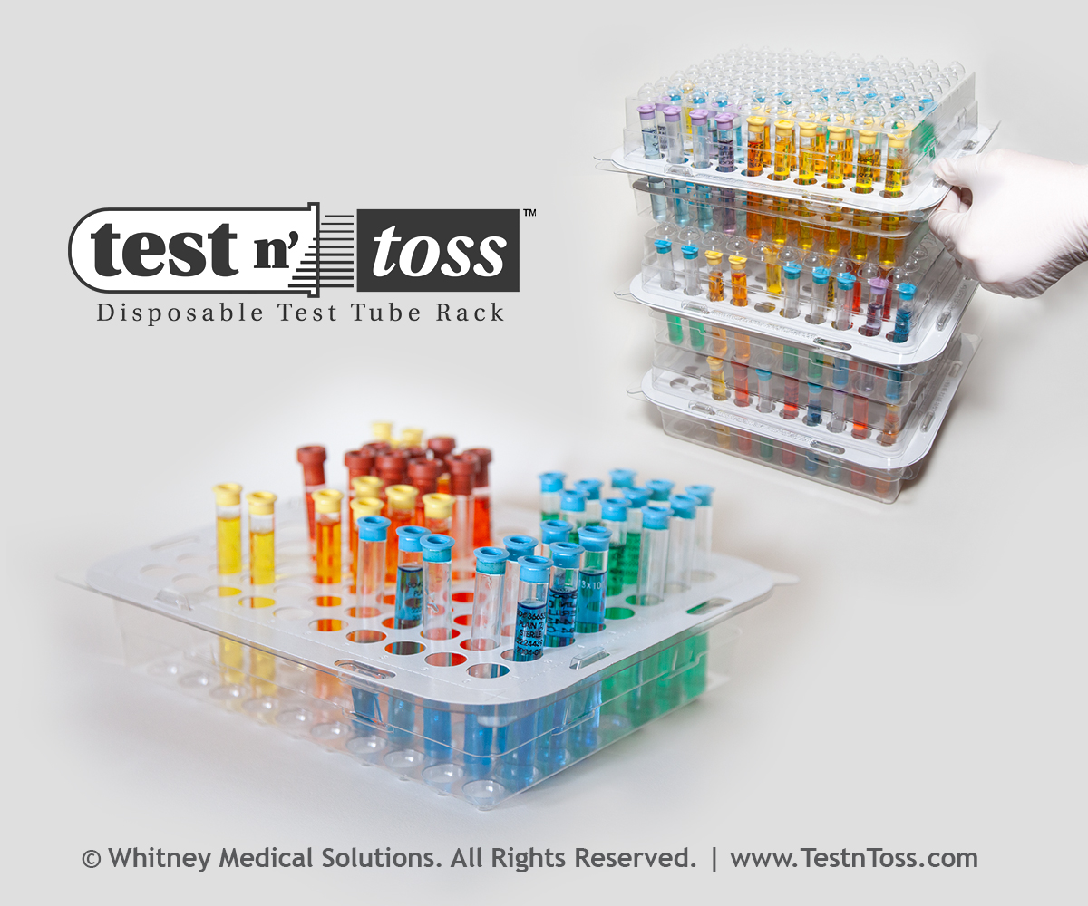 Test n' Toss Test Tube Rack Lab Specimen Test Collection and Transport