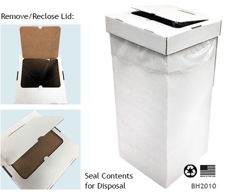 Seal Contents Reclose Lid White Corrugated Prescription Drug Collection Take Back Initiative Box